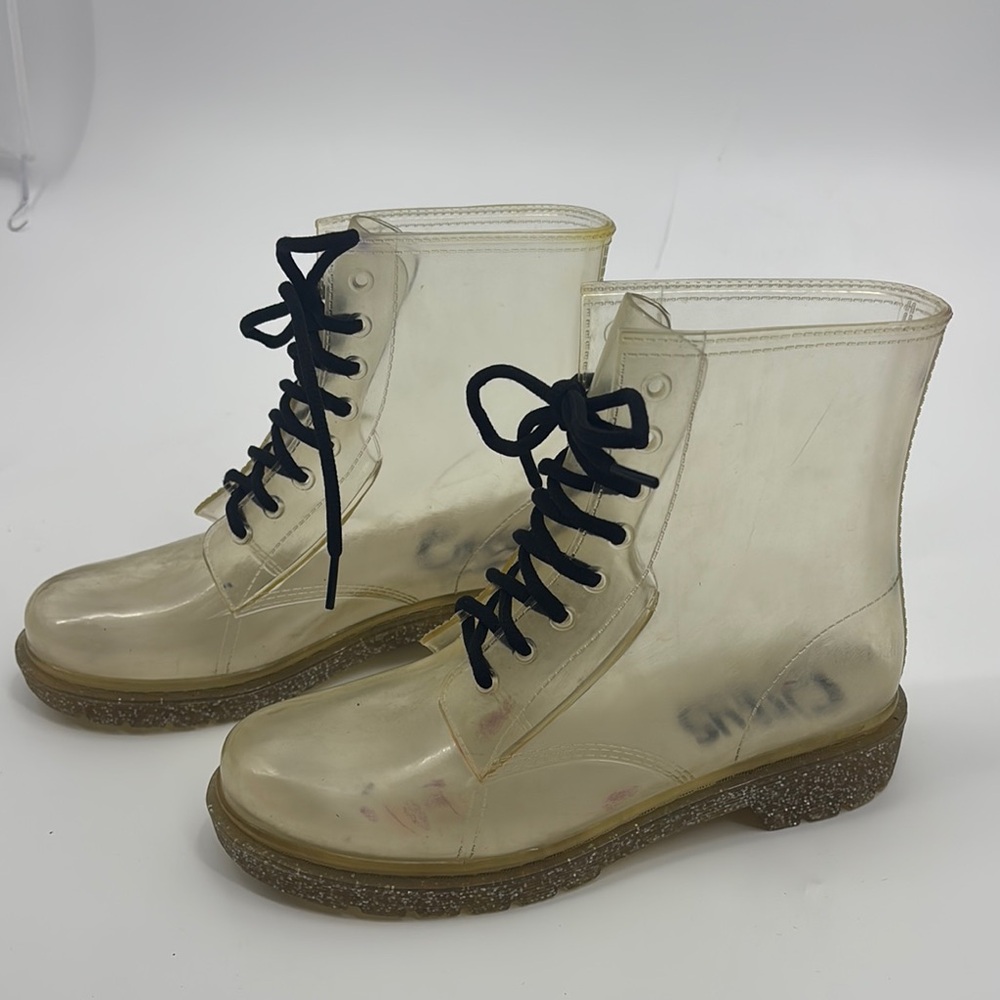 Circus by Sam Edelman Transparent Lace-Up Ankle Boots